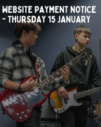 Card Payment Notice - Thursday 15 January